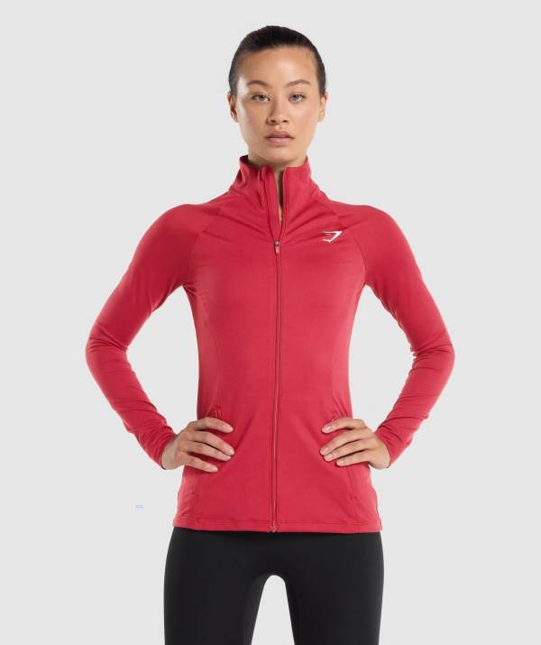 Damske Bundy Gymshark Training Zip Up Bordove | DO8793642